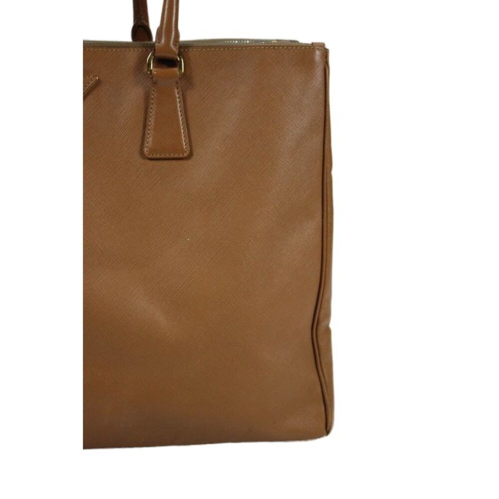 Prada Women's Leather Galleria Saffiano Lux Tote Handbag Camel - Picture 2 of 11